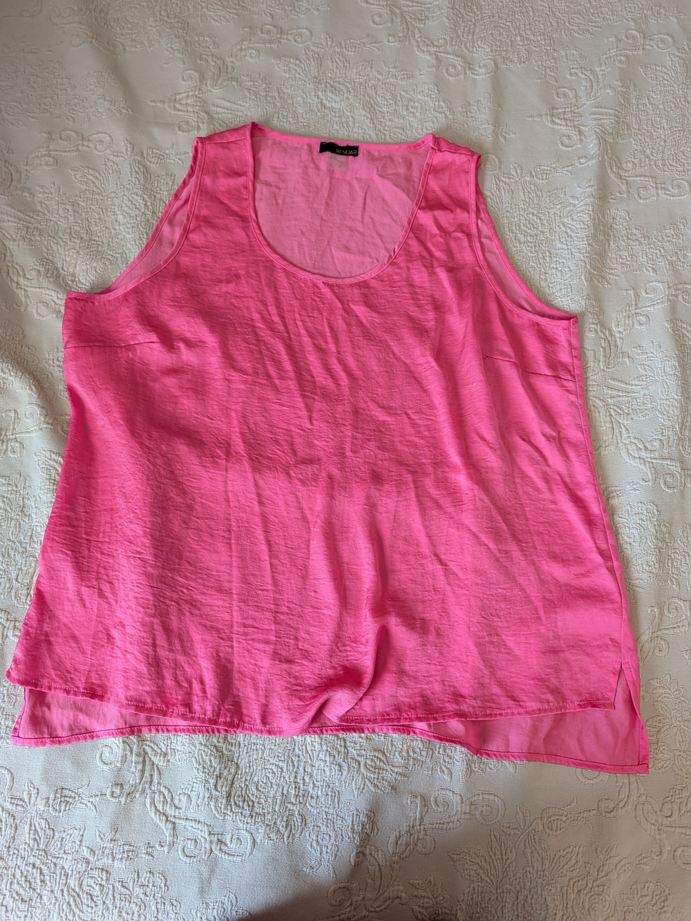 Renuar Bright Hot Pink Sleeveless Scoop Neck Tank
